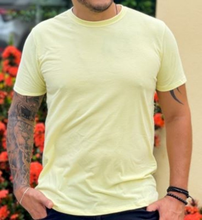 Camiseta unissex adulto personalizada como desejar Cor Amarelo Tamanho P