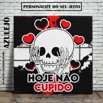 Azulejo Juntos Eternamente Namorados Porta Retrato Caveira