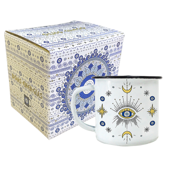 Caneca Metal Esmaltada 370ml - Olho Grego