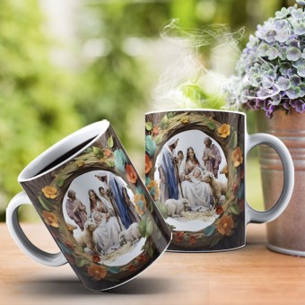 Caneca Natal Presépio 3D