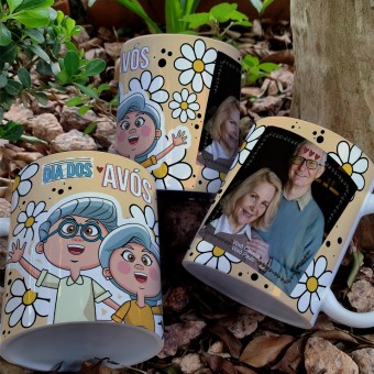 Caneca Avos Cute Personalizada com Foto, Nome, Como Desejar