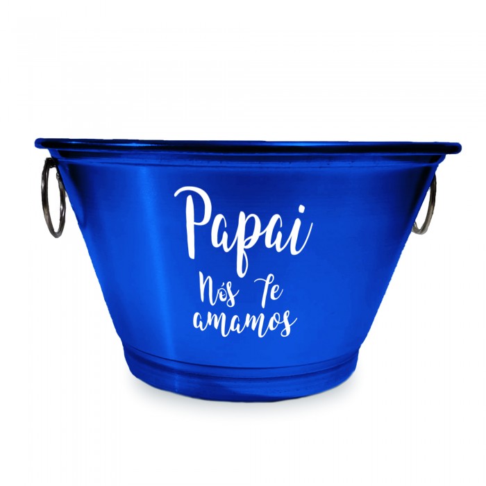 Balde De Gelo 9l Personalizado - Papai nos te amamos - Azul