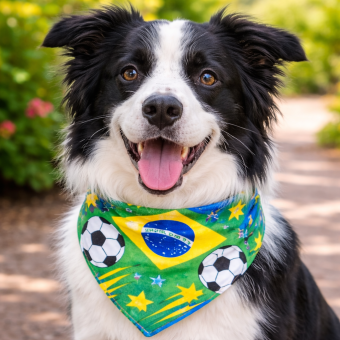 Bandana Pet Dupla Face 100% Personalizada Tamanho M