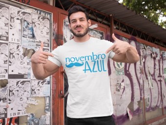 Camiseta Novembro Azul Algodão Premium