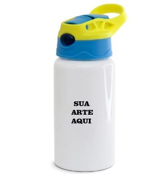 Squeeze de Inox Branco com Bico Automático - garrafa click - 500ML