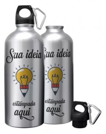 Squeeze Agua Garrafa Personalizada c Logo Foto 600ml
