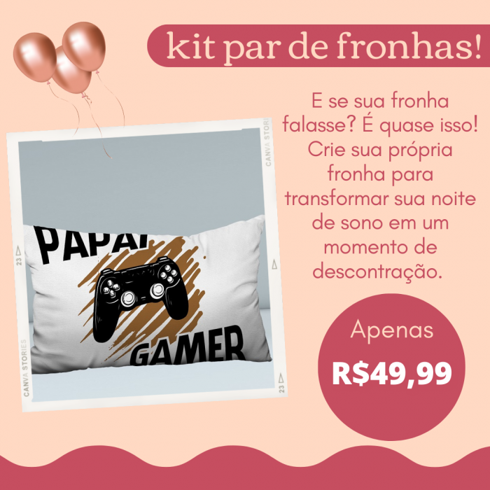 Par de Fronhas Almofada 70x50 Personalizadas Papai