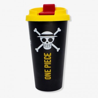 Copo Viagem Bucks 500ml One Piece Straw Hat Skull Luffy Zc