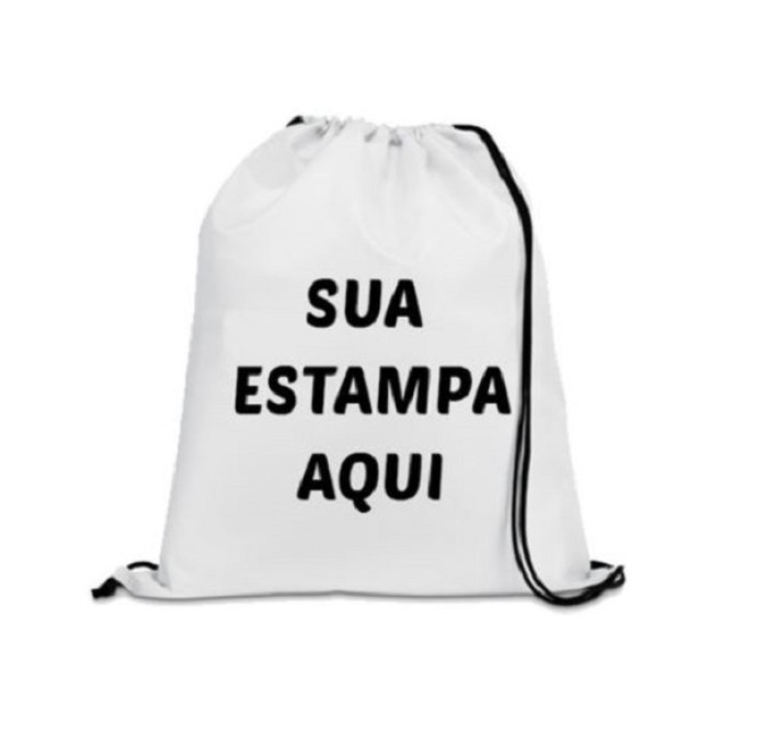 Sacochila com Sua Arte ou Logo Marca 30x40 - Tema Livre