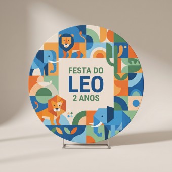 Painel Redondo 1,50m Personalizado para Festas e Eventos Vira Arte