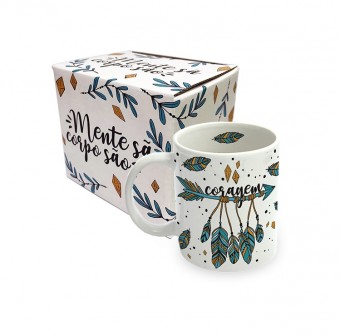 Caneca Flecha Boho Coragem - Mente Sã Corpo São