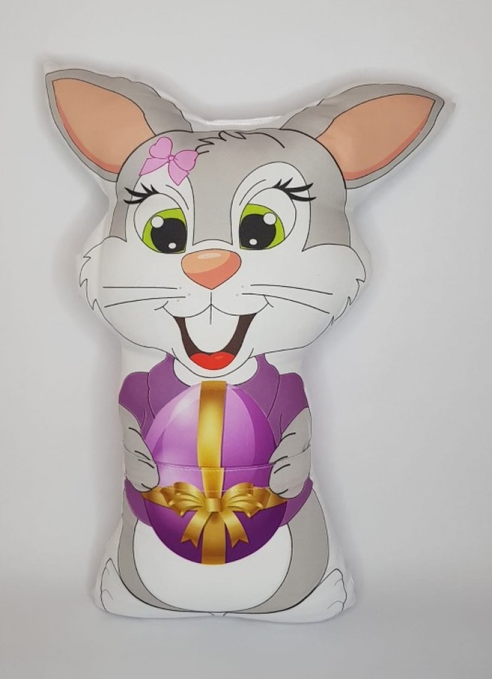 Almofada Coelho Personalizada Com Bolso Para Por Chocolates Para Pascoa