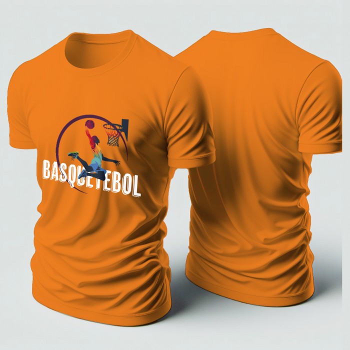 Camiseta Estampada - Esportes Olímpicos- Basquetebol - Laranja