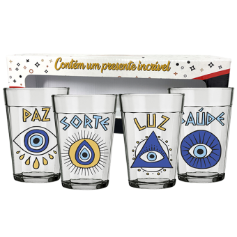 KIT C/ 4 COPOS AMERICANOS TEMÁTICOS: ESTILO, ENERGIA E PROPÓSITO NO SEU DIA A DIA!