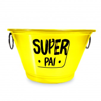 Balde De Gelo 9l Personalizado -Super Pai- Amarelo