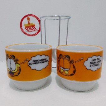 Xicaras Garfield Kit Torre c/ 2 Empilháveis Personagens