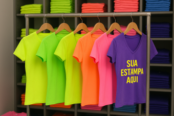 Babylook camiseta feminina neon personalizada 