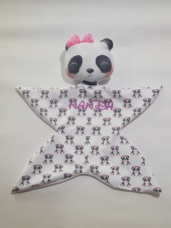 Naninha Personalizada De Bebe Com Nome - Panda