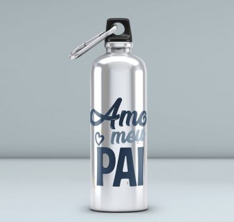 Garrafa squeeze personalizada amo meu pai 500ml Alumínio