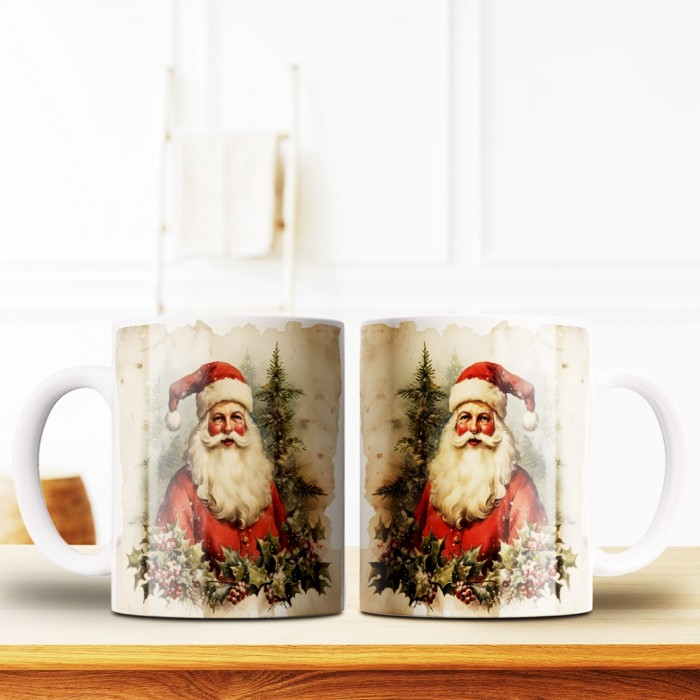 Caneca Natal Papai Noel Vintage