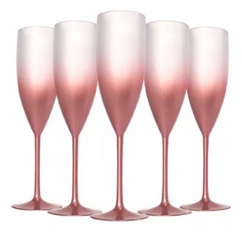 Kit 20 Taças De Acrílico Champanhe Degradê 160 Ml - personalizada 