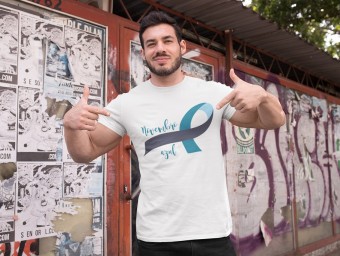 Camiseta Novembro Azul Algodão Premium