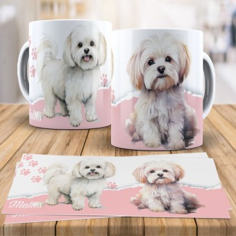 Caneca Xícara Raças Pet - Maltês