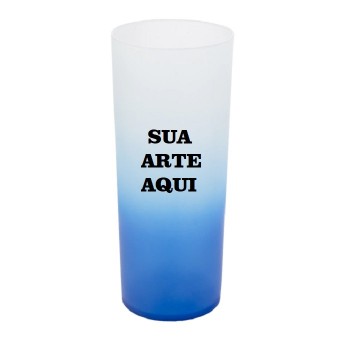 Long Drink Degrade Fosco Copo Personalizado com a sua arte