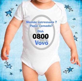 Body Bebe Disk Vovo Unissex Personalizado