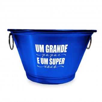  Balde De Gelo 9l Personalizado - Grande Papai Super Vovô - Azul