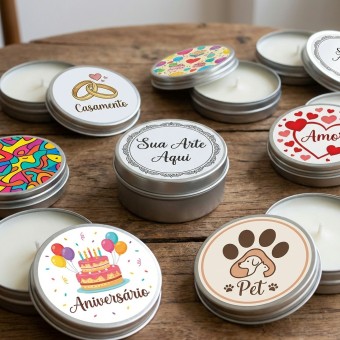 Vela na Latinha Personalizada Lembrancinha