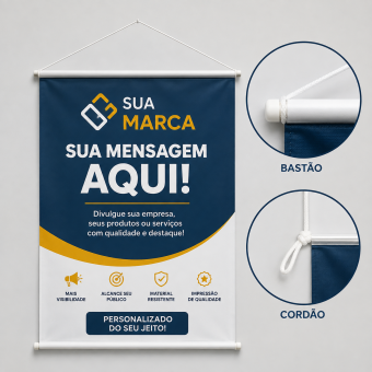 Banner 60x90 Personalizado com Sua Arte, Logo, Foto ou Frase