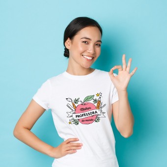 Camiseta Feminina Personalizada Melhor Professora do Mundo