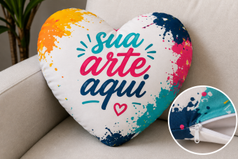 Almofada coração Personalizada Foto, Frase, Nome ou Arte Exclusiva