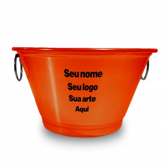Balde De Gelo 9l Personalizado - Vovô Amigo Brincalhão - Laranja