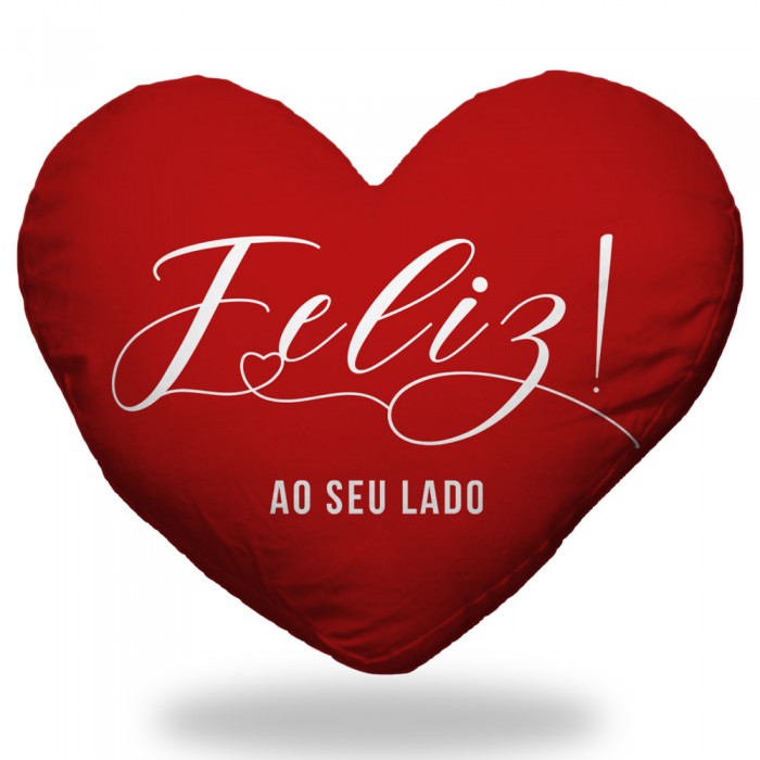 Almofada Coração Feliz ao Seu Lado