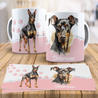 Caneca Xícara Raças Pet - Doberman