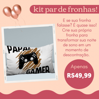 Par de Fronhas Almofada 70x50 Personalizadas Papai