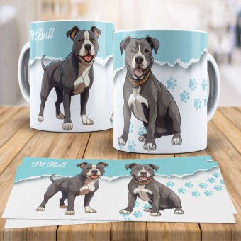 Caneca Xícara Raças Pet - Pitbull