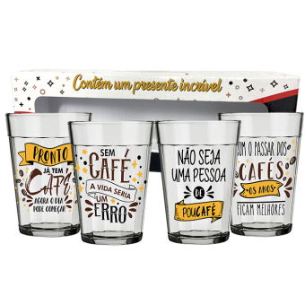 KIT C/ 4 COPOS AMERICANOS TEMÁTICOS: ESTILO, ENERGIA E PROPÓSITO NO SEU DIA A DIA!