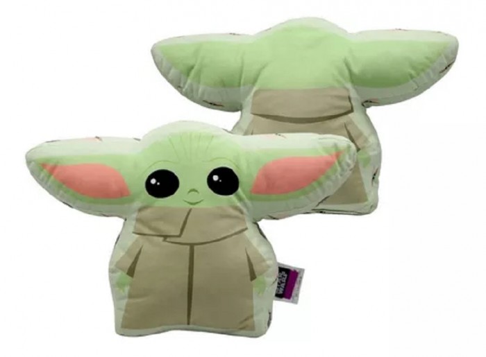 Almofada 3d Baby Yoda Aveludada Oficial The Mandalorian