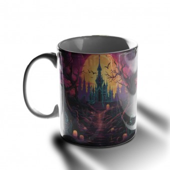 Caneca Halloween Interior e Alça Preta