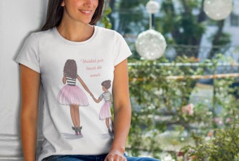 Dia das Mães Ilustração Camisas Presente Personalizado Modelo 6