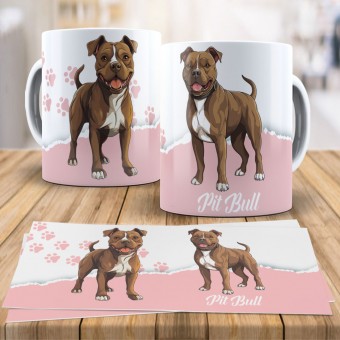 Caneca Xícara Raças Pet - Pitbull