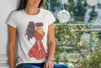 Camiseta Dia das Mães Ilustração Presente Personalizado Modelo 6