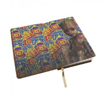 Caderno Baby Groot Capa Alto Relevo c/ Pauta Oficial Marvel