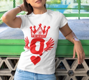 Camiseta Dama de Copas Jogos Cartas de Baralho Poker Copas