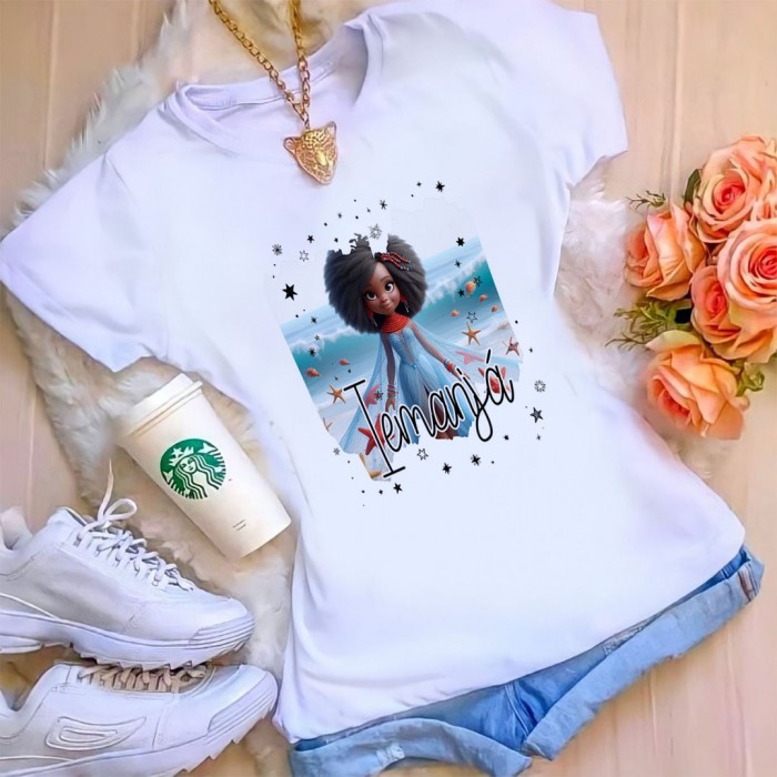 Camiseta Iemanja Coleção Orixás - Temos de Todas as Cores