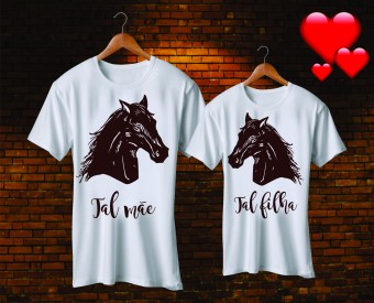 Camiseta Tal Mae Tal Filha Kit 2 Camisetas Cavalo