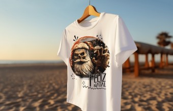 Camiseta Natal Papai Noel de Terror